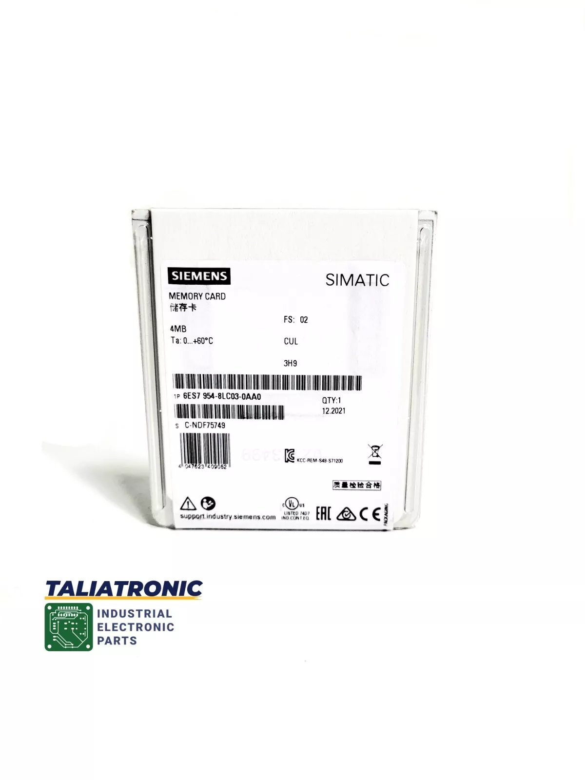 Siemens Simatic S7 Memory Card Speicherkarte 4 MB 6ES7 954-8LC03-0AA0 / MMC 4 MB