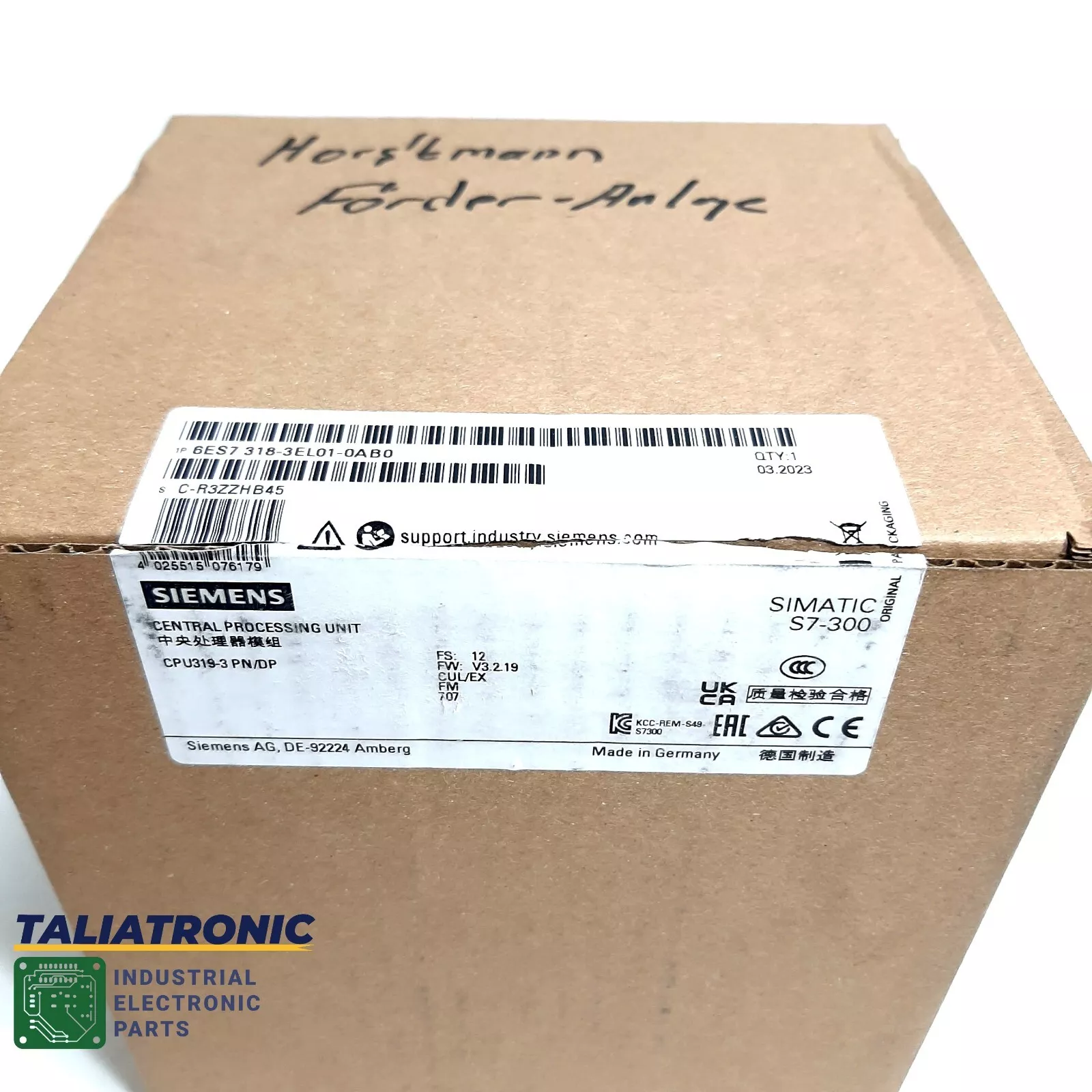 Siemens Simatic S7-300 CPU 319-3 PN/DP 6ES7 318-3EL01-0AB0 /6ES7318-3EL01-0AB0 