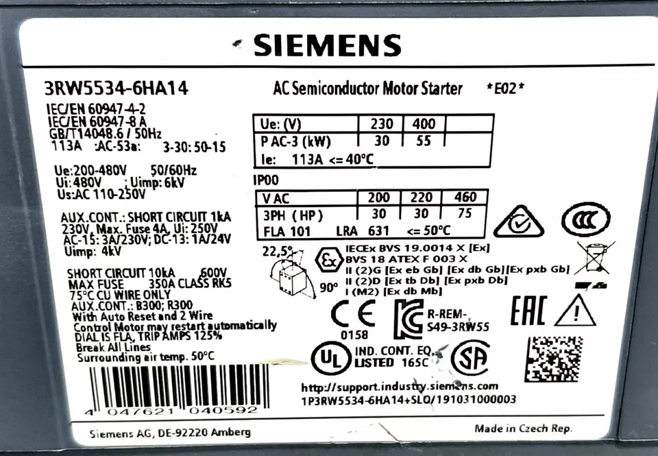 Siemens Sirius Sanftstarter 3RW5534-6HA14 /Softstarter/ Sanftanlauf 3RW55346HA14